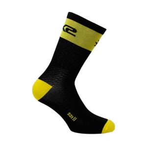 SIX2 Cyklistické ponožky klasické - SHORT LOGO - žltá/čierna 44-47
