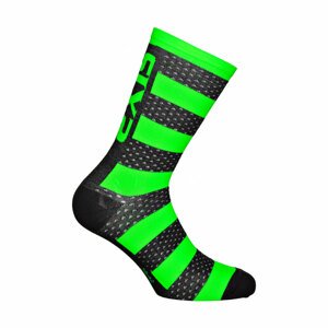 SIX2 Cyklistické ponožky klasické - LUXURY MERINO - čierna/zelená