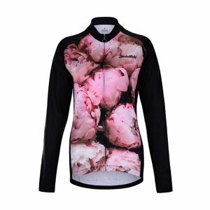 HOLOKOLO Cyklistický dres s dlhým rukávom zimný - PEONY LADY WINTER - ružová/čierna 2XS