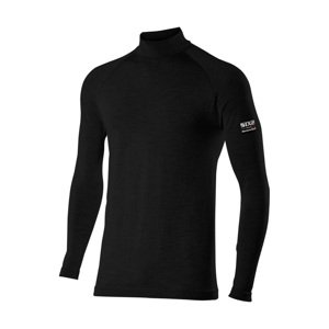 SIX2 Cyklistické tričko s dlhým rukávom - TS3 MERINOS - čierna 2XL-3XL