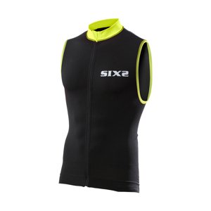 SIX2 Cyklistický dres bez rukávov - BIKE2 STRIPES - čierna/žltá