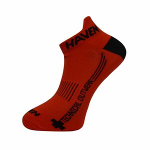 HAVEN Cyklistické ponožky členkové - SNAKE SILVER NEO 2PAK - červená/čierna