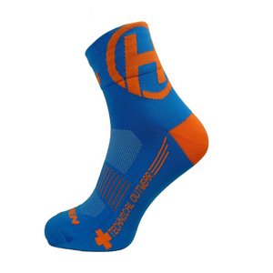 HAVEN Cyklistické ponožky klasické - LITE SILVER NEO 2PAK - modrá/oranžová