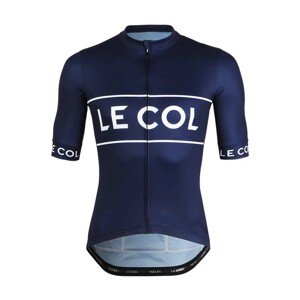 LE COL Cyklistický dres s krátkym rukávom - SPORT LOGO - biela/modrá