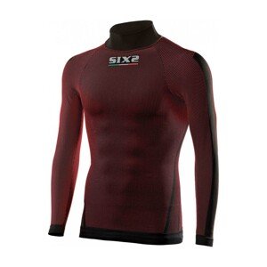 SIX2 Cyklistické tričko s dlhým rukávom - TS2 II - bordová/červená 3XL-4XL