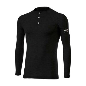 SIX2 Cyklistické tričko s dlhým rukávom - SERAFINO MERINOS - čierna L-XL