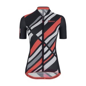 SANTINI Cyklistický dres s krátkym rukávom - SLEEK RAGGIO LADY - čierna/ružová