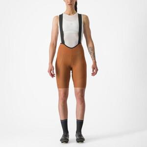 CASTELLI Cyklistické nohavice krátke s trakmi - ESPRESSO W DT - oranžová L