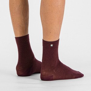 SPORTFUL Cyklistické ponožky klasické - MATCHY WOOL - bordová