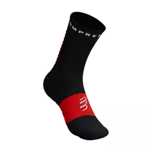 COMPRESSPORT Cyklistické ponožky klasické - ULTRA TRAIL V2.0  - čierna/červená