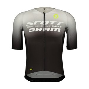 SCOTT Cyklistický dres s krátkym rukávom - SRAM AERO - čierna/biela M