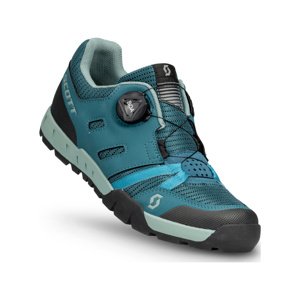 SCOTT Cyklistické tretry - SPORT CRUS-R FLAT W - zelená/modrá 42
