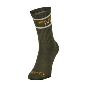 SCOTT Cyklistické ponožky klasické - RETRO CASUAL CREW PAK-3 - zelená 39-41