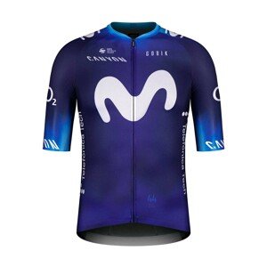 GOBIK Cyklistický dres s krátkym rukávom - MOVISTAR 2023 - biela/modrá