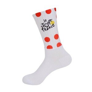 BONAVELO Cyklistické ponožky klasické - TOUR DE FRANCE 2024 - biela/červená L-XL