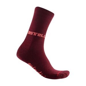 CASTELLI Cyklistické ponožky klasické - QUINDICI SOFT MERINO W - bordová