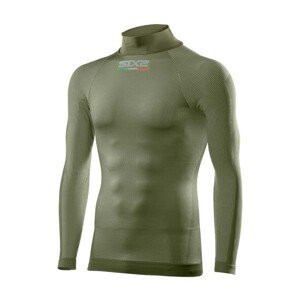 SIX2 Cyklistické tričko s dlhým rukávom - TS3 II - zelená 3XL-4XL