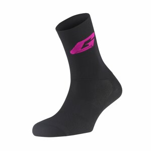 GAERNE Cyklistické ponožky klasické - PROFESSIONAL  - čierna/ružová L-XL