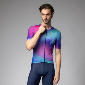 ALÉ Cyklistický dres s krátkym rukávom - AURORA PR-E - ružová/modrá/tyrkysová M