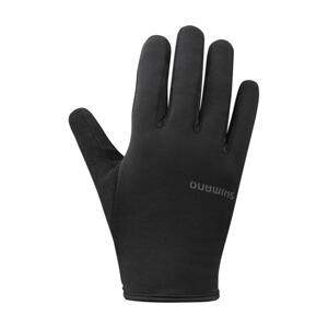 SHIMANO Cyklistické rukavice dlhoprsté - LIGHT THERMAL - čierna M