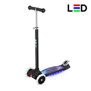 HLB1310 ČIERNA DETSKÁ TROJKOLOVÁ KOLOBEŽKA S LED NILS FUN