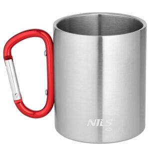 NC17110 ČERVENÝ KEMPIGOVÝ HRNČEK 300ML S KARABINOU NILS CAMP