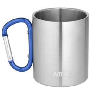 NC17110 MODRÝ KEMPIGOVÝ HRNČEK 300ML S KARABINOU NILS CAMP